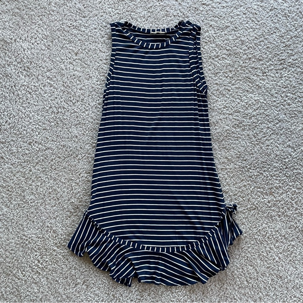 Hummingbird Navy and White Striped Dress